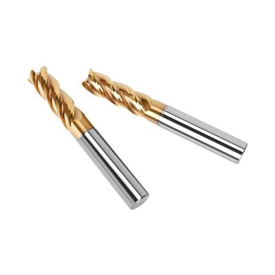 Tungsten Carbide 38 Degree Spiral Angle 4 Flute Flat Endmills for Steel