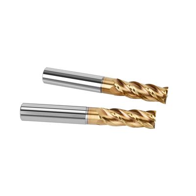 Tungsten Carbide 38 Degree Spiral Angle 4 Flute Flat Endmills for Steel