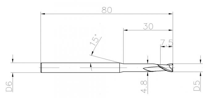 55HRC 2 Flutes 5mm Tungsten Carbide End Mill for Stainless Steel