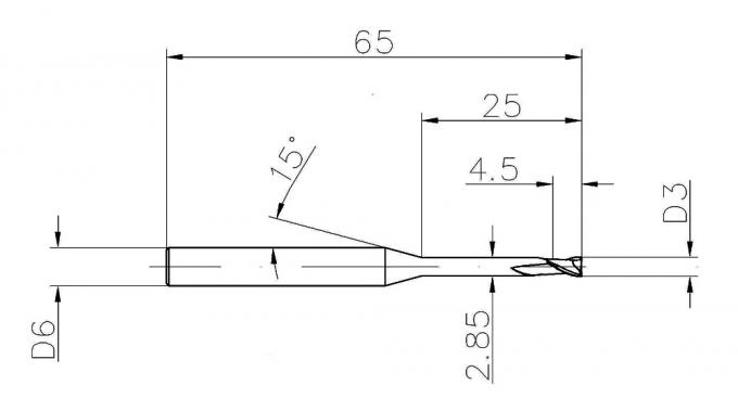 55HRC 2 карбид вольфрама Endmill каннелюры 3mm для твердеет сталь 0