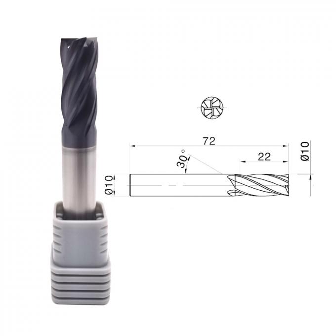 65HRC 4 рифлит карбид Endmill 30 винтовых линий цементированный для твердеет сталь