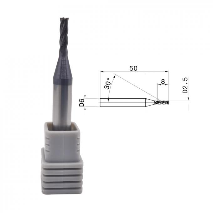 Карбид Endmill каннелюры 65HRC 4 цементированный для сплава титана