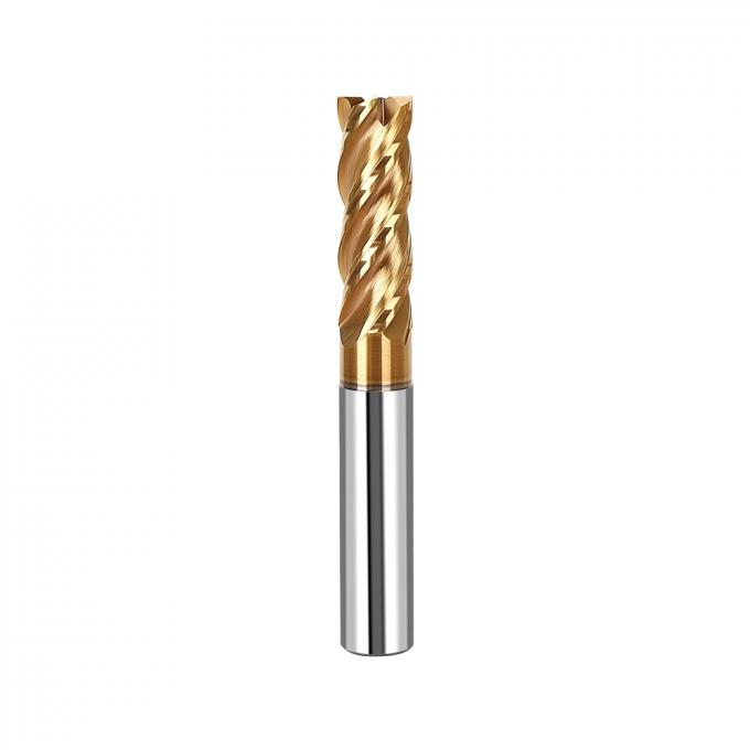 Tungsten Carbide 38 Degree Spiral Angle 4 Flute Flat Endmills for Steel